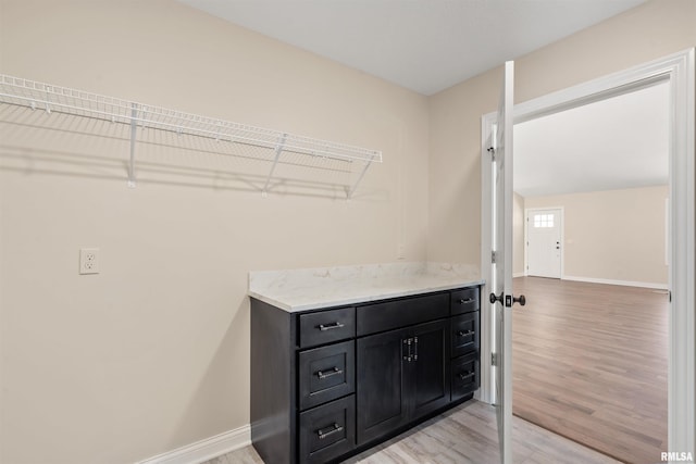 spacious closet with light wood-type flooring