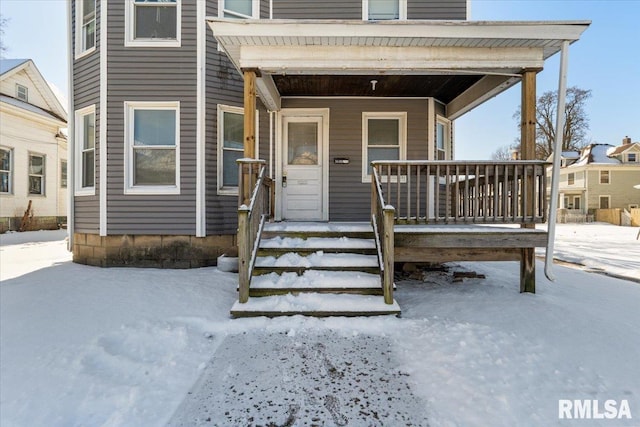 view of front of home with covered porch