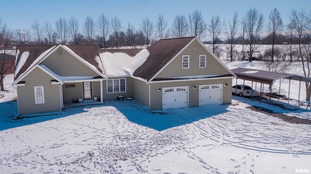 view of front of property featuring a garage