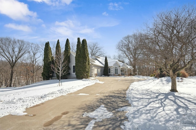 view of front facade with driveway and an attached garage