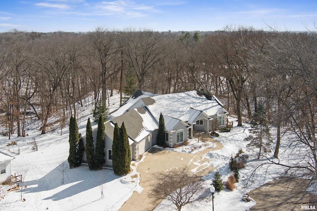 view of snowy aerial view