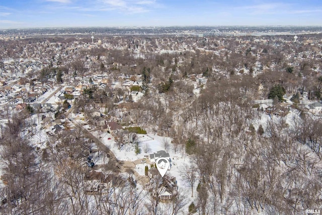 view of snowy aerial view