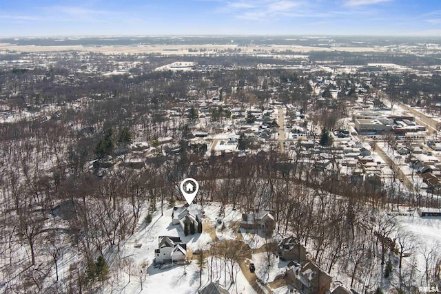 view of snowy aerial view