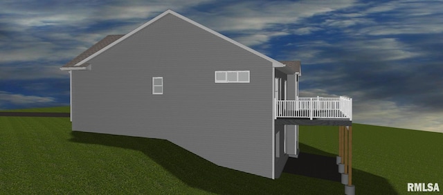 401 Oak Blvd, Port Byron, IL 61275 - view of side of home featuring a wooden deck
