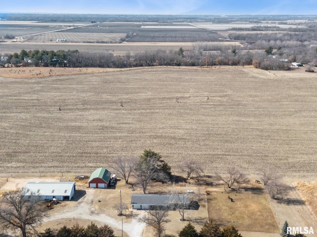 bird's eye view featuring a rural view