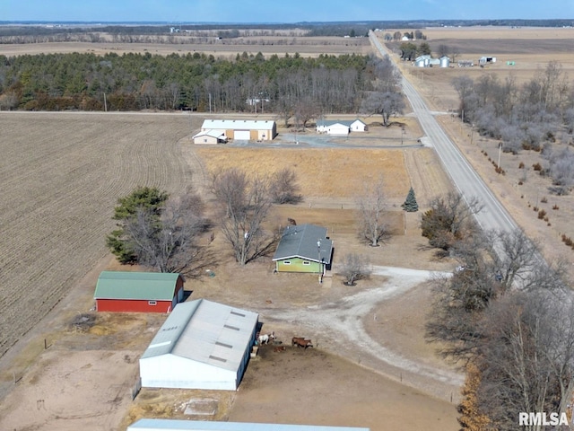 bird's eye view with a rural view