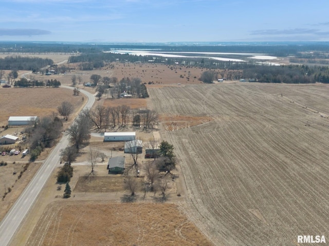 drone / aerial view featuring a rural view