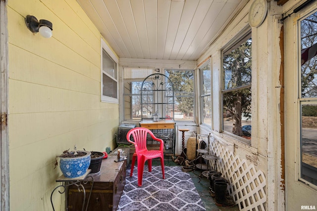 sunroom / solarium with wooden ceiling and plenty of natural light