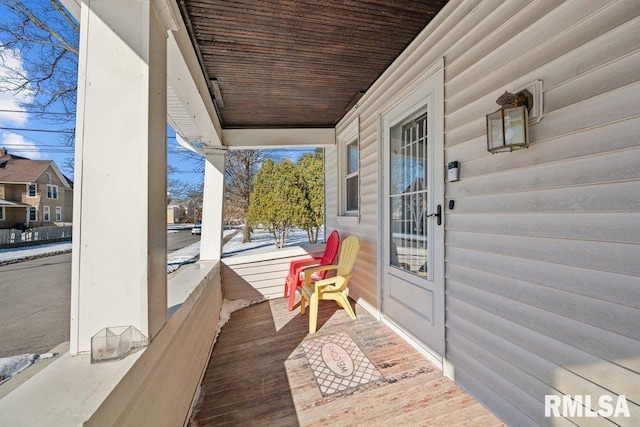 exterior space with covered porch