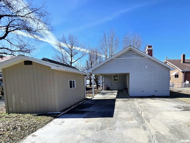 view of side of property with a chimney