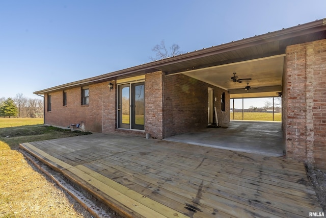 1595 Casper Church Rd, Cobden, IL 62920 - wooden terrace featuring ceiling fan