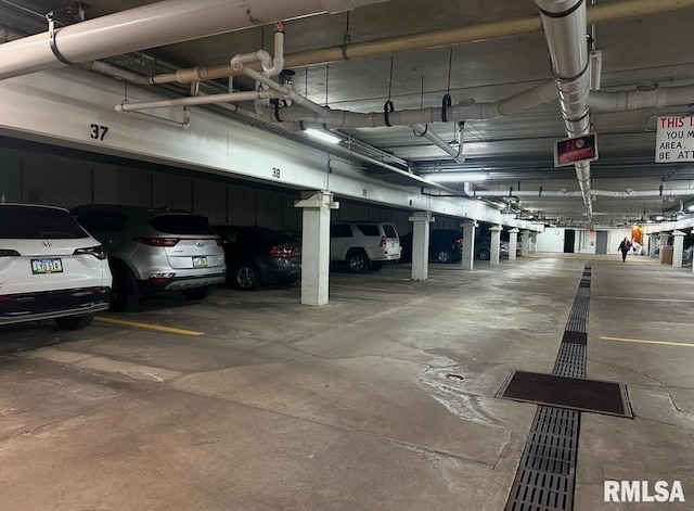 parking garage with a garage door opener