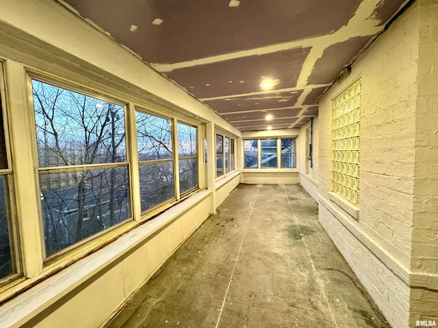 view of unfurnished sunroom