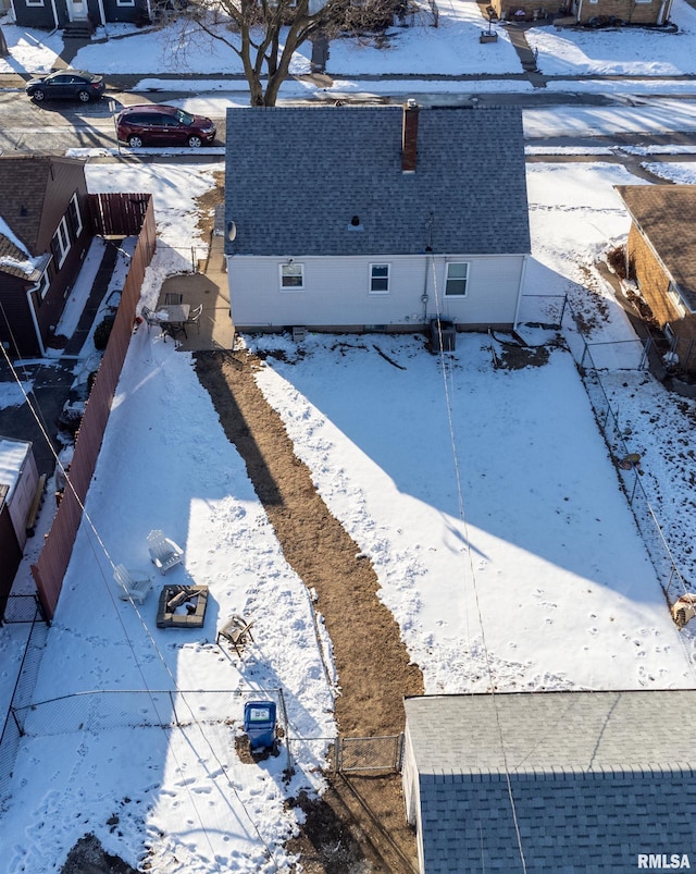 view of snowy aerial view