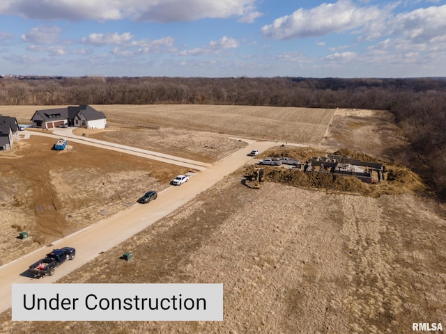 drone / aerial view with a rural view