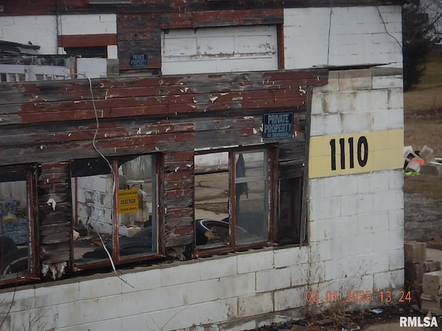 exterior space featuring gas meter