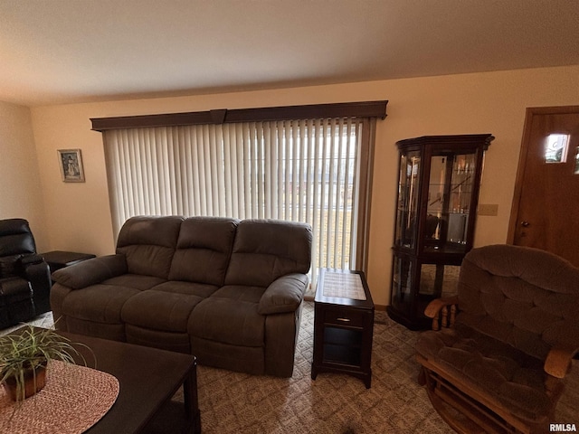 view of carpeted living area