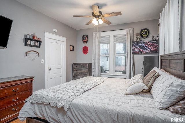 bedroom with a ceiling fan