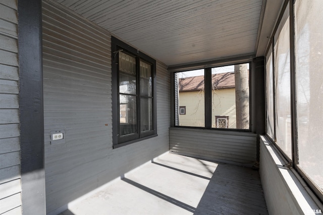 view of unfurnished sunroom