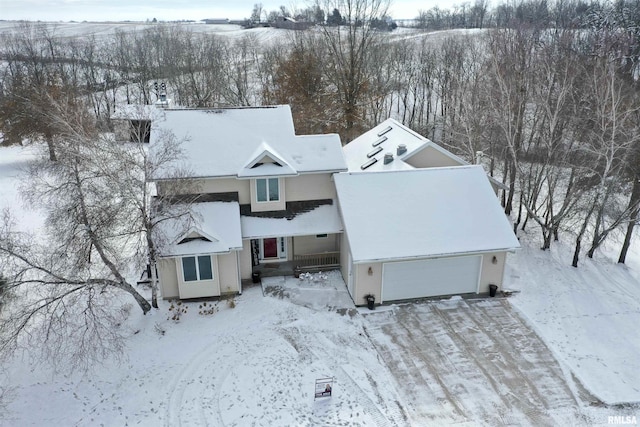 view of snowy aerial view