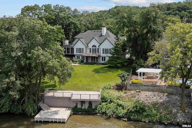 2 S Shore Ln, Rapids City, IL 61278 - view from above of property with a nearby body of water and a forest