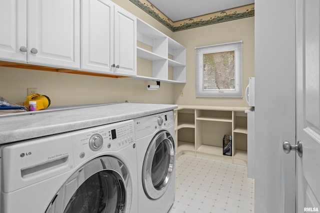 2 S Shore Ln, Rapids City, IL 61278 - washroom featuring separate washer and dryer and cabinet space