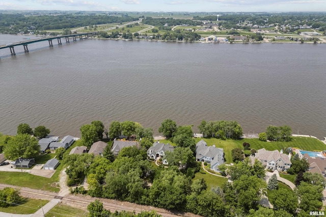 2 S Shore Ln, Rapids City, IL 61278 - aerial perspective of suburban area featuring a notable bridge and a large body of water