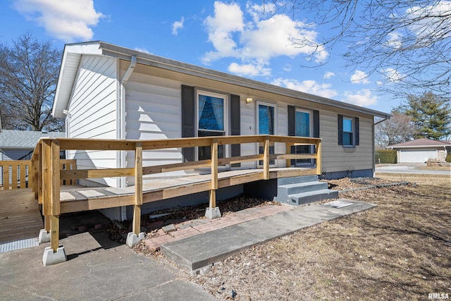 view of front of property with a deck