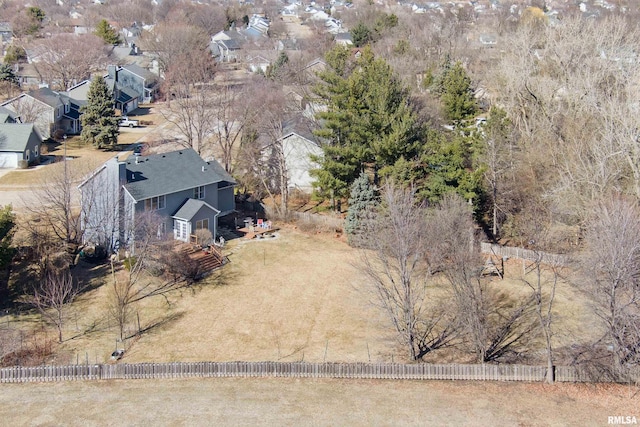 aerial view with a residential view