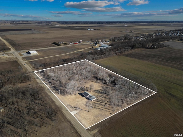 aerial view with a rural view