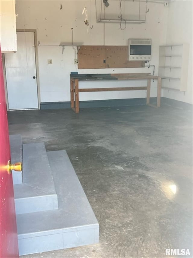 garage with heating unit