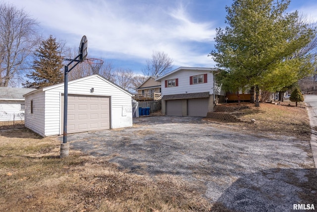 view of front of house featuring an outbuilding