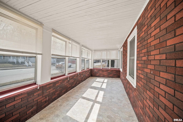 view of unfurnished sunroom