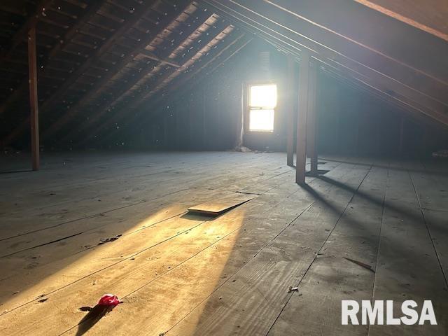 view of unfinished attic