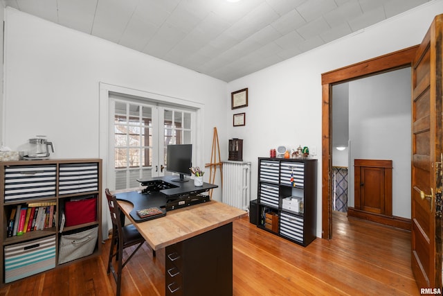 office area featuring wood-type flooring