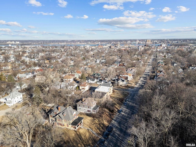 aerial view with a residential view