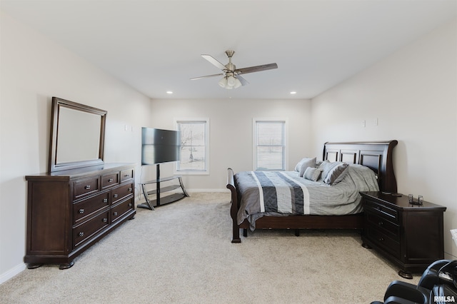 1621 S Eugene Ln, Marion, IL 62959 - bedroom with recessed lighting, light colored carpet, and baseboards