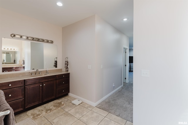 1621 S Eugene Ln, Marion, IL 62959 - bathroom featuring vanity, tile patterned floors, recessed lighting, and baseboards