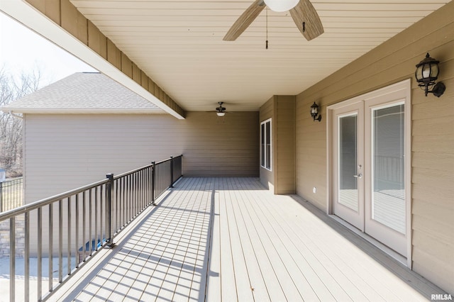 1621 S Eugene Ln, Marion, IL 62959 - wooden terrace with french doors and a ceiling fan