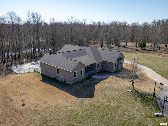 1621 S Eugene Ln, Marion, IL 62959 - birds eye view of property featuring a forest view
