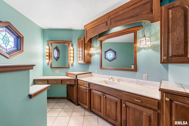 bathroom featuring vanity and tile patterned floors