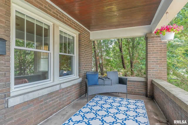 view of patio with a porch