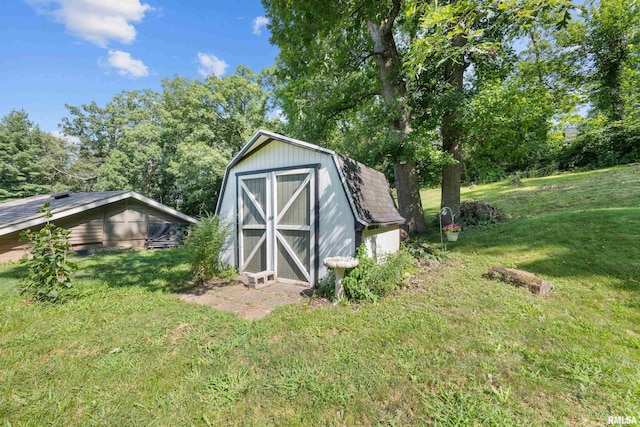 view of shed