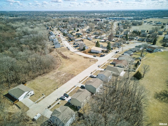 bird's eye view featuring a residential view