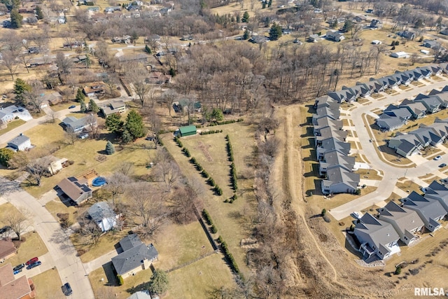 aerial view featuring a residential view