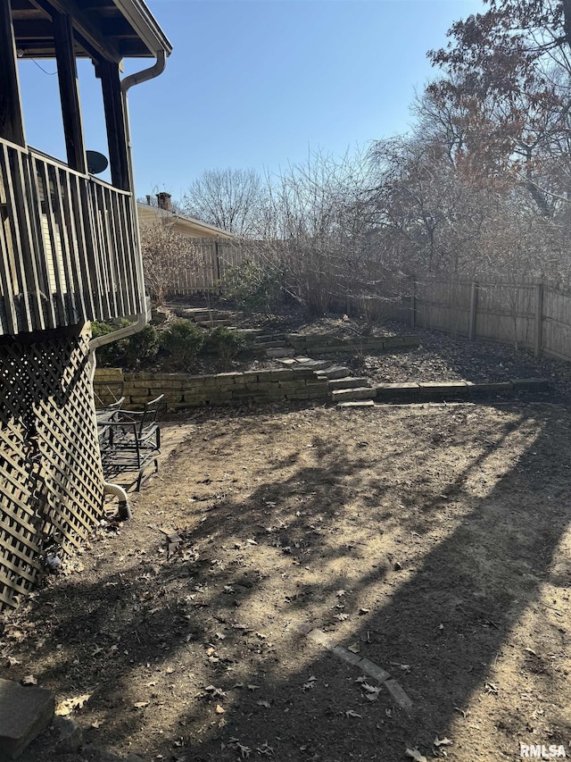 view of yard with fence