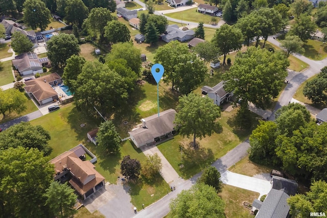 bird's eye view featuring a residential view