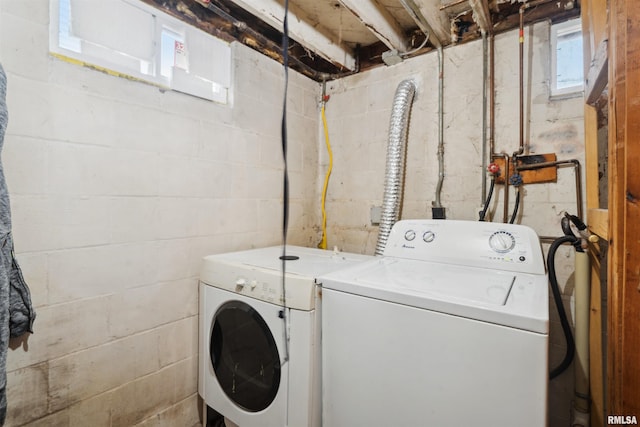 laundry room with washer and clothes dryer and laundry area