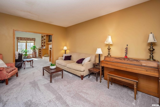 living room with carpet