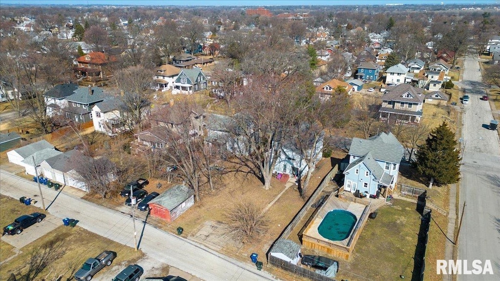 aerial view with a residential view